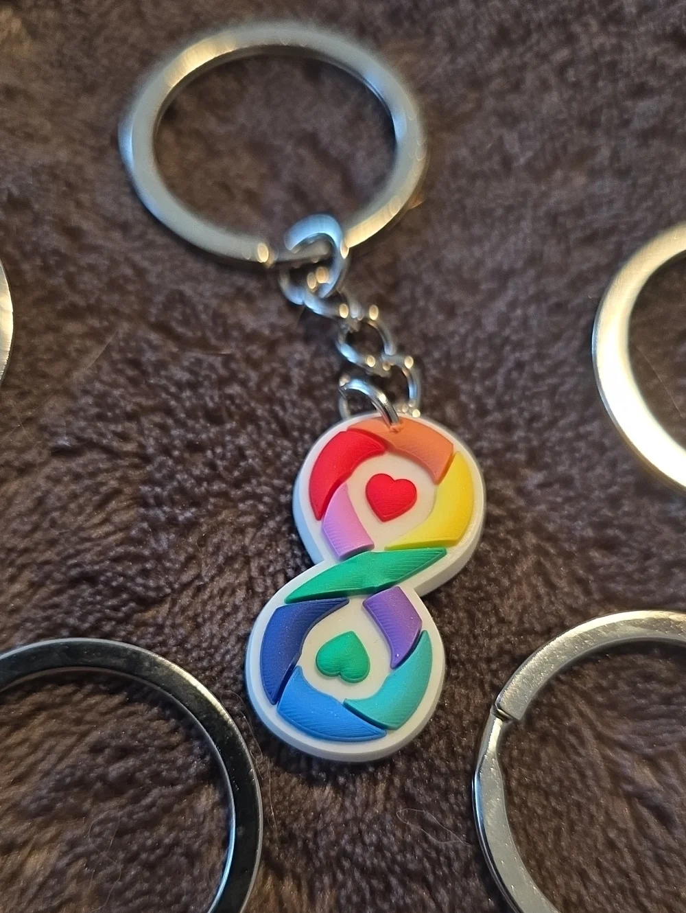 Autism Awareness Neurodiversity Keychain Set 5pc Puzzle Infinity
